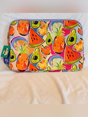 NWT Tabitha Brown 15” Tech Sleeve Fruit Print Laptop/Tablet Fun Colorful